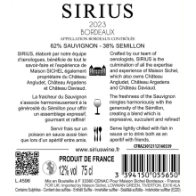 BORDEAUX BLANC - SIRIUS 2023 - FAMILLE SICHEL